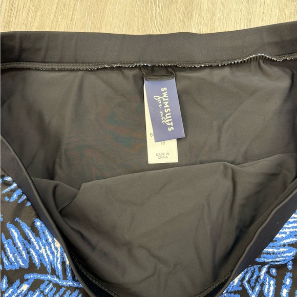 Swimsuits For All Blue Tropical Swim Skirt - New - Size 16 - Picture 3 of 3